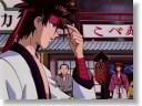Sanosuke offers the first blow.