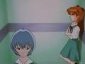 An uneasy moment between Asuka and Rei in the elevator